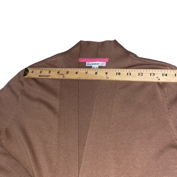 Isaac Mizrahi Brown Open Cardigan Sweater Sleeveless Top - Women’s Small 2PC - Picture 5 of 16